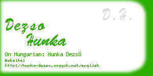 dezso hunka business card